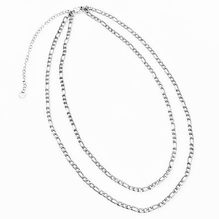 Dottilove Dubbele Figaro Ketting - Dames Ketting - Roestvrij Staal