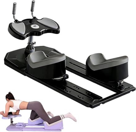 Coretrainingsapparaat - Buikspiertrainer - Lichaamstraining - 3 Instelbare Niveaus - 70 cm Slag - Zwart