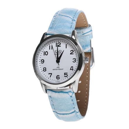Leuke horloge met blauw band -van het merk Q&Q -C215J805Y