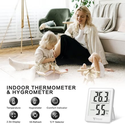 3 Stuks Digitale Thermo-Hygrometer voor Binnen met Smiley-Indicator