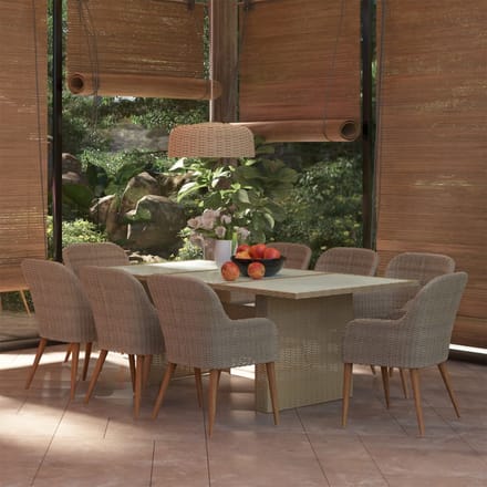 vidaXL - 9-delige - Tuinset - poly - rattan - bruin