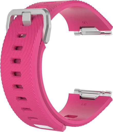 By Qubix - Compatible Fitbit bandje - Geschikt voor fitbit Ionic siliconen bandje met gesp - Maat: Large - roze