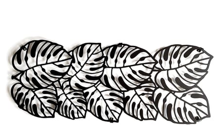 Decorizzly Serie - Kapstok met Monstera Bladeren - Staal - 900mm x 362mm
