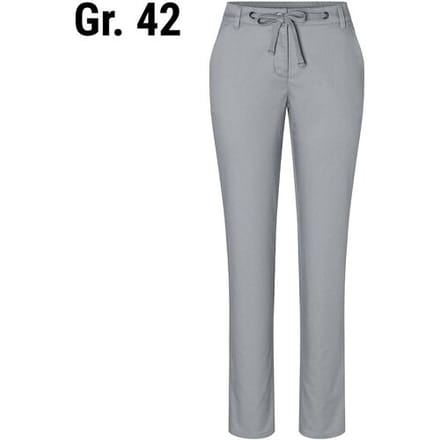 (6 stuks) KARLOWSKY Dames Modern Stretch Chino Broek - Staalgrijs - Maat: 42 Grijs