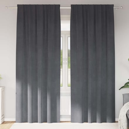 vidaXL - Gordijnen - 2 - st - Lichtgrijs - 140 - x - 260 - cm - fluweel
