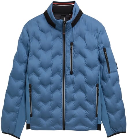 Tom Tailor - Hybride lichtgewicht gewatteerd jack met opbergbare capuchon - Maat S - real teal blue