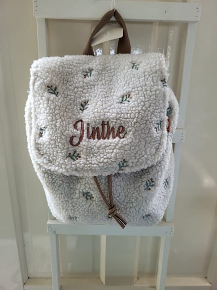 back to school Jollein teddy rugzak/rugtas lovely met geborduurde naam