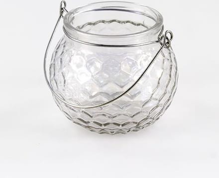 Goldbach - Waxinelichthouder glas "Parelmoer - 9,5x9,5x8 cm