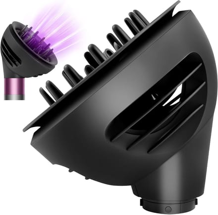 Verbeterde diffuser voor haardrogers, verbeterde atomizer nozzle geschikt voor krullend en golvend haar, compatibel met Dyson Airwrap HS08 HS05 HS01, zwart