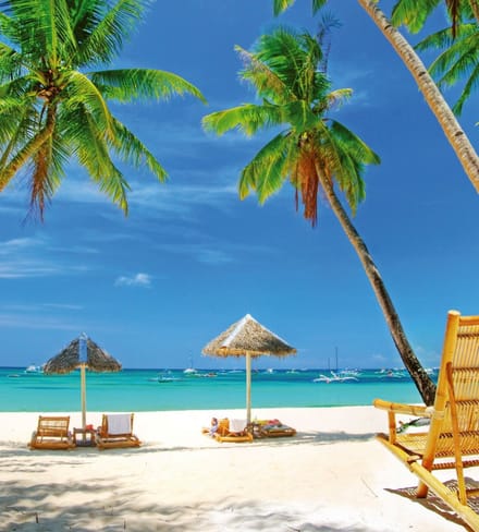Fotobehang - Tropical Beach 225x250cm - Vliesbehang