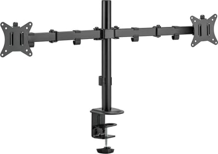 Deltaco mounting kit - adjustable arms - for 2 LCD displays - rotate tilt swivel up to 9 kg - black