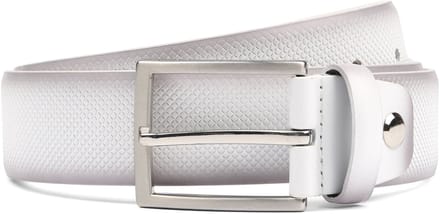 Suitable Riem Structuur Leer Wit - Maat 105 - Heren leren broekriem / broeksriem - Ceintuur - Riem formeel