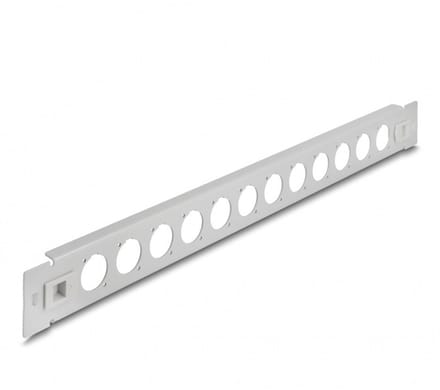 Delock 19 inch patch panel | voor 12 D-type modules | 1U | toolfree | grijs