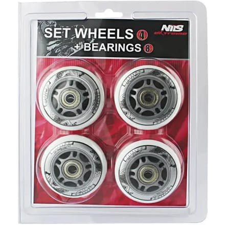 Rollerwielset met lagers NILS Extreme PU + ABEC-7 (x4)