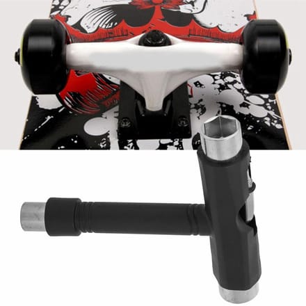 Duurzame Skateboard T-vormige Sleutel & L-vormige Steeksleutel Draagbaar Schroevendraaiergereedschap Montage gray