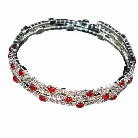 Armband-Rood-Strass-Wikkel - Charme Bijoux