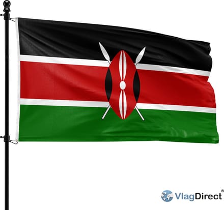VlagDirect - Keniaanse vlag - Kenia vlag - 90 x 150 cm