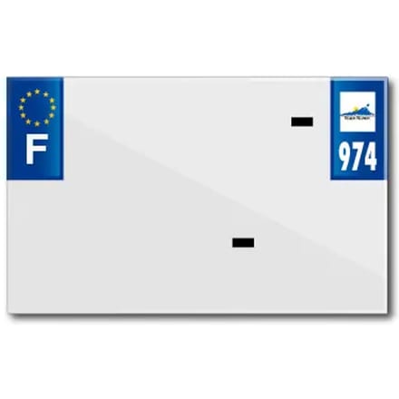 Blanco PVC nummerplaatstrip Top Plaq Dep.974