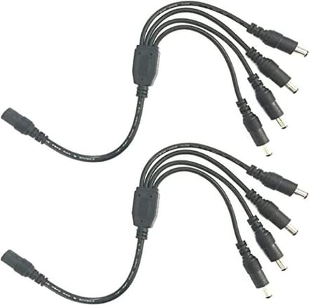 DC Splitter Kabel 5,5 mm x 2,1 mm voor LED Strip en CCTV Camera - 1 naar 4 Aansluiting