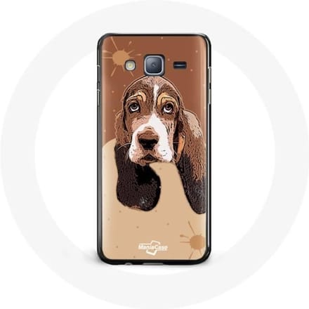 Hoesje voor de Samsung Galaxy J7 Basset Hound hondengezicht