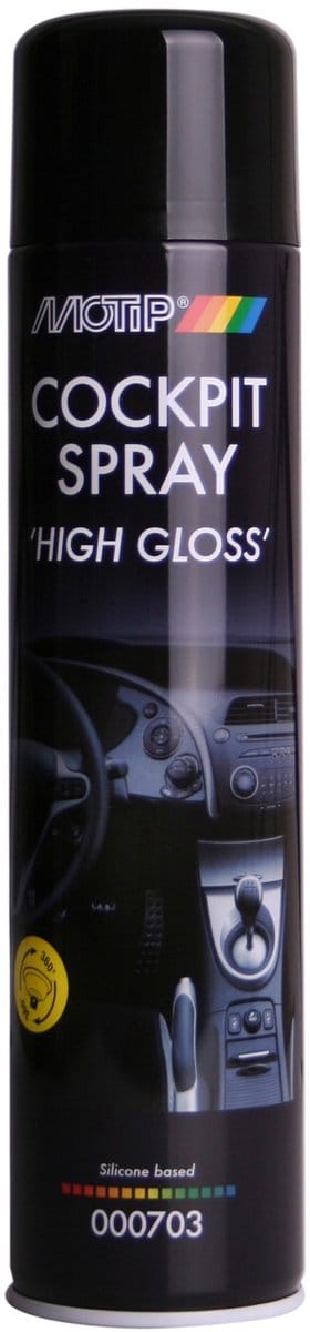 MoTip Car Care Black Cockpitspray High Gloss / Hoogglans 600ml spuitbus