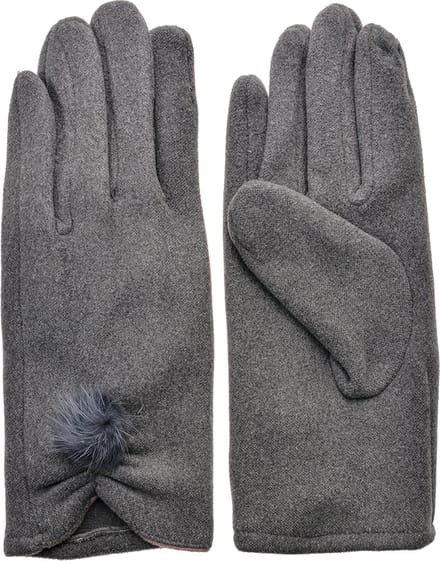 Clayre & Eef Handschoenen Winter 9x24 cm Grijs Polyester