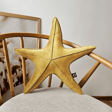Decordruk VELVET Serie - Decoratieve Kussen - Groot - Stervorm - Geel