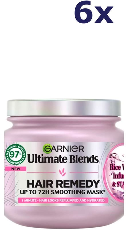6x Garnier Ultimate Blends Rice Water Hair Remedy 340ml haarmasker