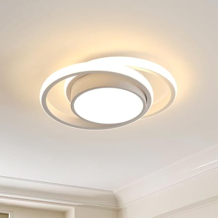 Haobosic Dubbele Cirkel Aluminium - Plafondlamp - Wit - Ø27cm - 36W 3000K