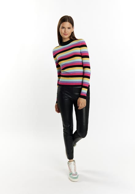 Mymo Trui met ribbels Dames Zwart Veelkleurig