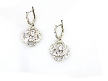 oorringen in zilver model la fleur