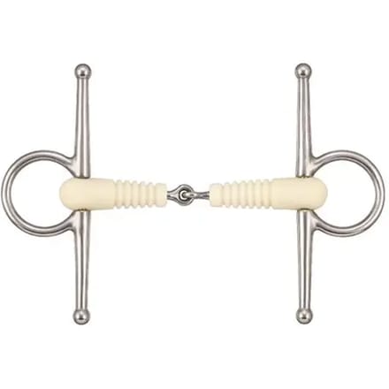 Enkelgebroken bit voor paarden Soyo Happy mouth "ribbed"