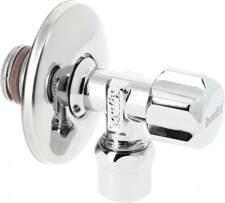 Bonfix Hoekstopkraan chroom met roset 3/8inch x 10mm knel buitendraad FR