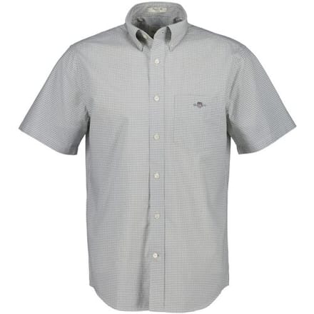 Gant Overhemd Classic Poplin Gingham Check Button-Down Pewter Grey / male
