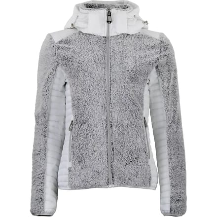 Dames gebreide hoodie met rits in twee materialen Peak Mountain