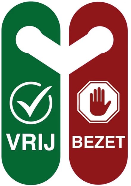 Deurhanger vrij bezet - Forex Re materiaal - dubbelzijdig | 25 x 8 cm