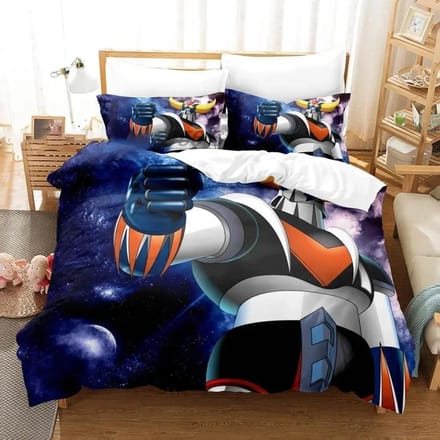 Goldorak 3D Print Grendizer Gedrukt Beddengoedset Dekbedovertrek Kussensloop Beddengoedset Linnen Laken Dekbedovertrek Volledig Queen King Size 70x133cm 2pcs