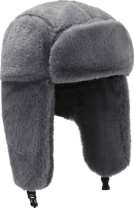 Somstyle Pilotenmuts - Russische Muts - Pluche Wintermuts Dames & Heren - Ushanka - Grijs