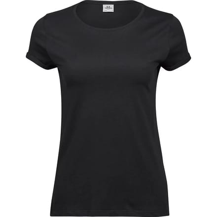 Tee Jays - Dames Roll-Up T-shirt - Black maat L