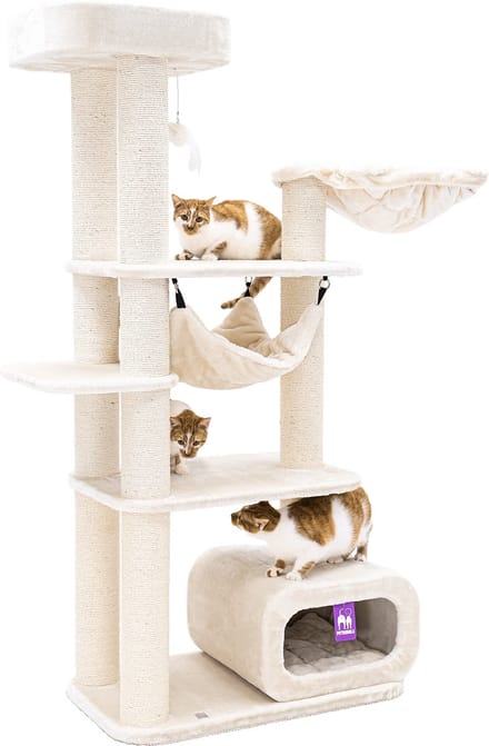 Petrebels Interstate 178 Krabpaal - Creme - Design Krabmeubel - 12 cm Dikke Stammen