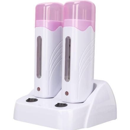 Chauffe-Cire Double Portable Machine Chauffe-Cire pour Jambe Aisselle avec Base Chauffante Prise UE 220V EU Plug white