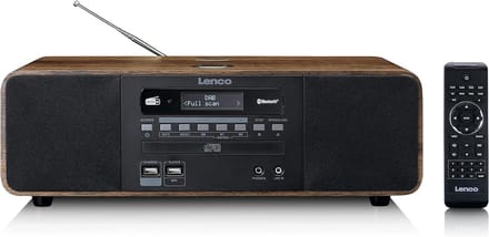 DAB+ Radio met CD/MP3 Speler, Bluetooth en Houten Behuizing