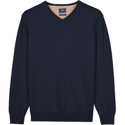 Baileys – Heren Trui – V-hals Pullover – Pima Katoen - Dark Blue – 618100-69