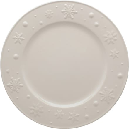 Kerst - Set van twee - dinerbord snowflakes off white - Bordallo Pinheiro Kerstservies