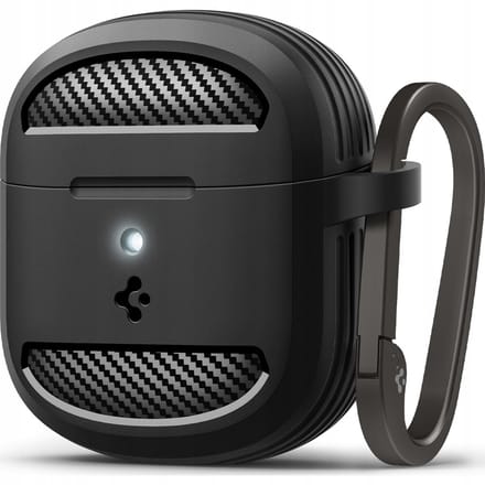 Spigen Hoesje Geschikt voor Google Pixel Buds 2a - Rugged Armor Case - Karabijnhaak - Matte Zwart