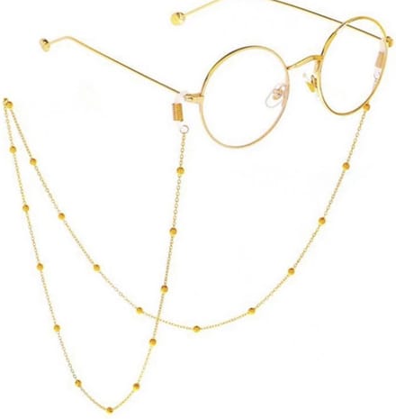 Brillenkoord - brillenketting - ketting - bril - goud - parel