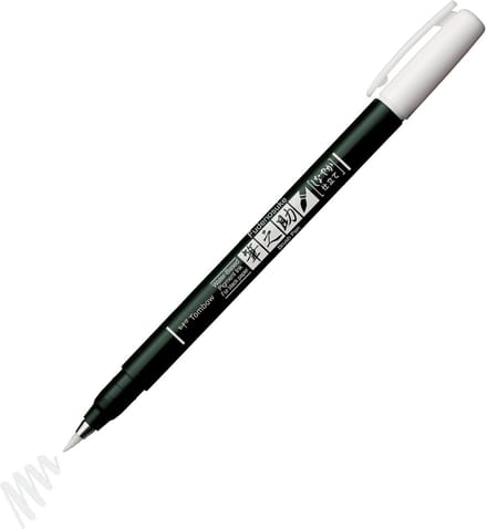 Tombow Fudenosuke - Brush Pen Soft - Wit - Voor Zwart Papier