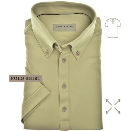 John Miller Polo Short Sleeve Button-Down Hyperstretch Licht Groen / male