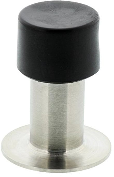 Elegante Wanddeurstopper van Roestvrij Staal met Rubberen Stopper - 65 mm Hoog