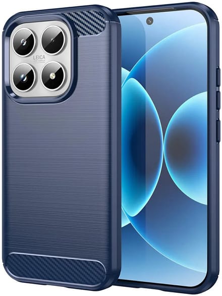 Hoesje geschikt voor Xiaomi 17 - Techsuit Carbon Silicone Back Cover - Blauw